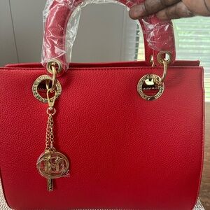 NWT Badgley Mischka vegan leather large bag, with crossbody strap